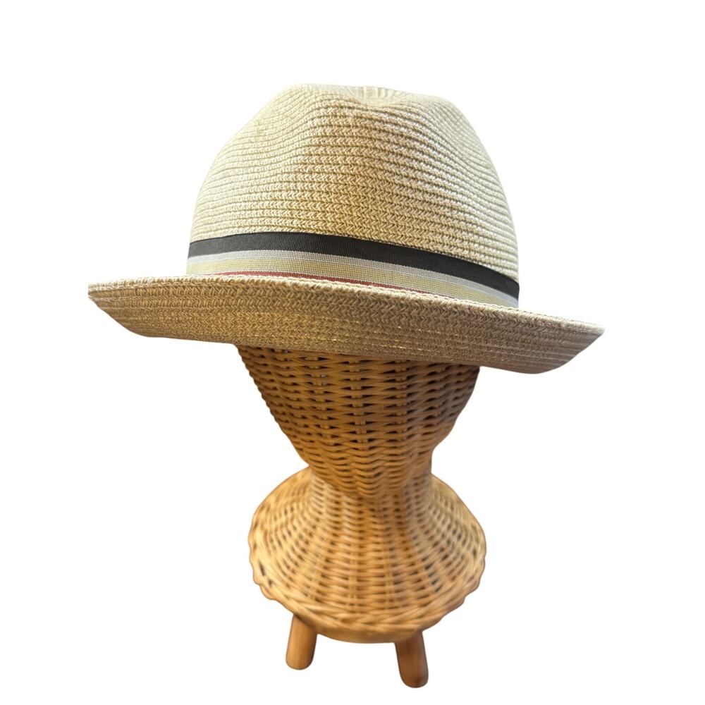 Bailey of Hollywood Straw Fedora Hat TanPaper Braid Panama Unisex Size Large